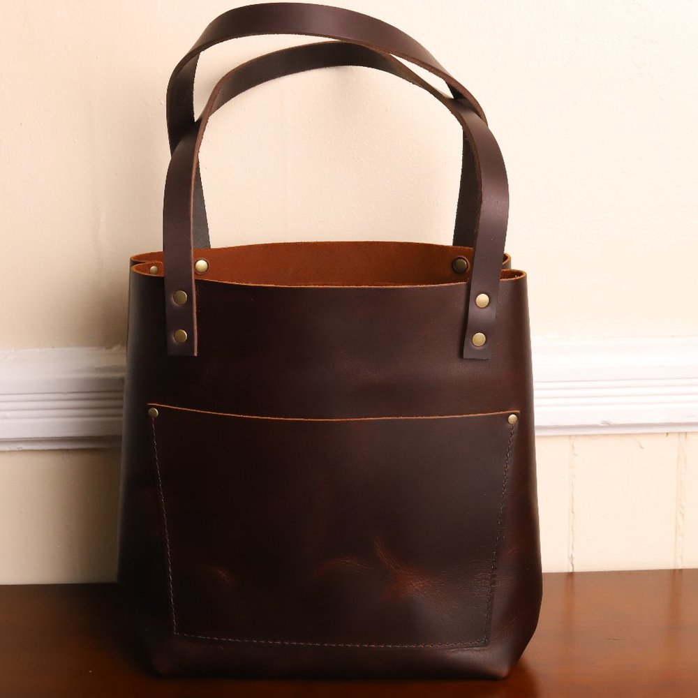Portland Leather Goods Small Cognac Tote - NEW
